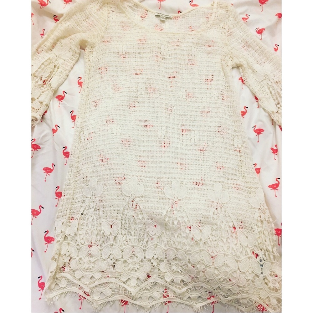 Cream Lace coverup Dress